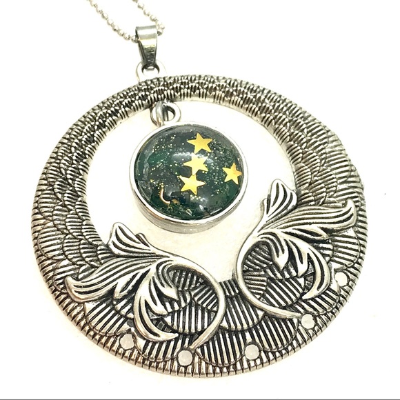 Vintage floral hoop Necklace Handmade 20mm snap SN20 - Picture 2 of 4